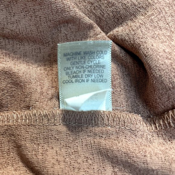 J. Jill Top Womens XL Tan Brown Mesh V-Neck Layered Sheer 3/4 Sleeve Blouse‎ - Picture 12 of 12